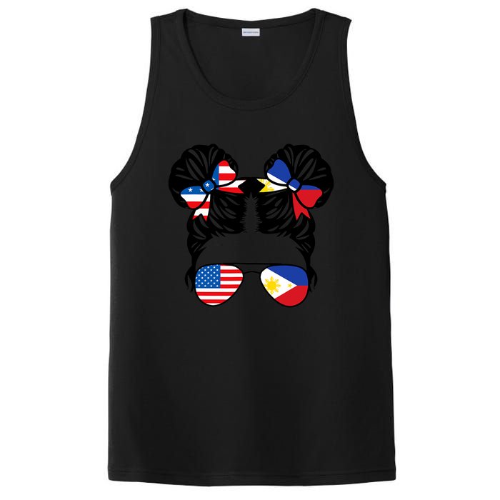 Half American Half Filipino USA Philippine Flag Patriot PosiCharge Competitor Tank