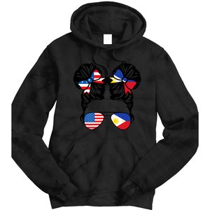 Half American Half Filipino USA Philippine Flag Patriot Tie Dye Hoodie