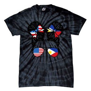 Half American Half Filipino USA Philippine Flag Patriot Tie-Dye T-Shirt