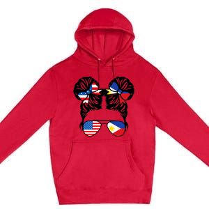 Half American Half Filipino USA Philippine Flag Patriot Premium Pullover Hoodie