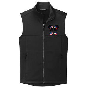 Half American Half Filipino USA Philippine Flag Patriot Collective Smooth Fleece Vest