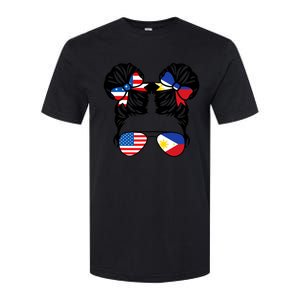 Half American Half Filipino USA Philippine Flag Patriot Softstyle CVC T-Shirt