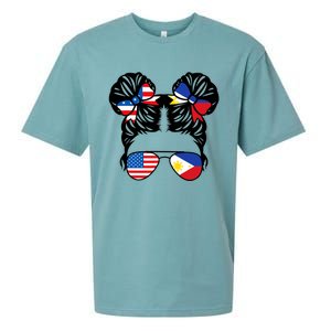 Half American Half Filipino USA Philippine Flag Patriot Sueded Cloud Jersey T-Shirt