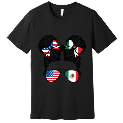Half American Half Mexican Girl Usa Mexico Flag Patriot Premium T-Shirt