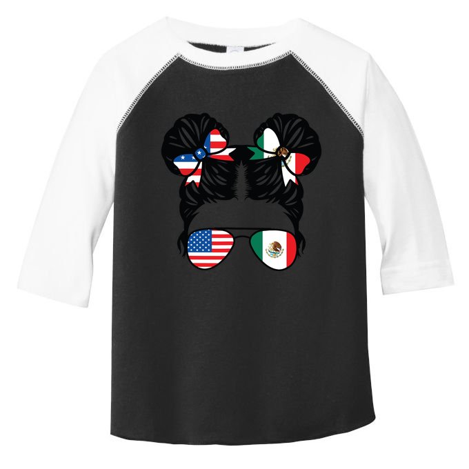 Half American Half Mexican Girl Usa Mexico Flag Patriot Toddler Fine Jersey T-Shirt