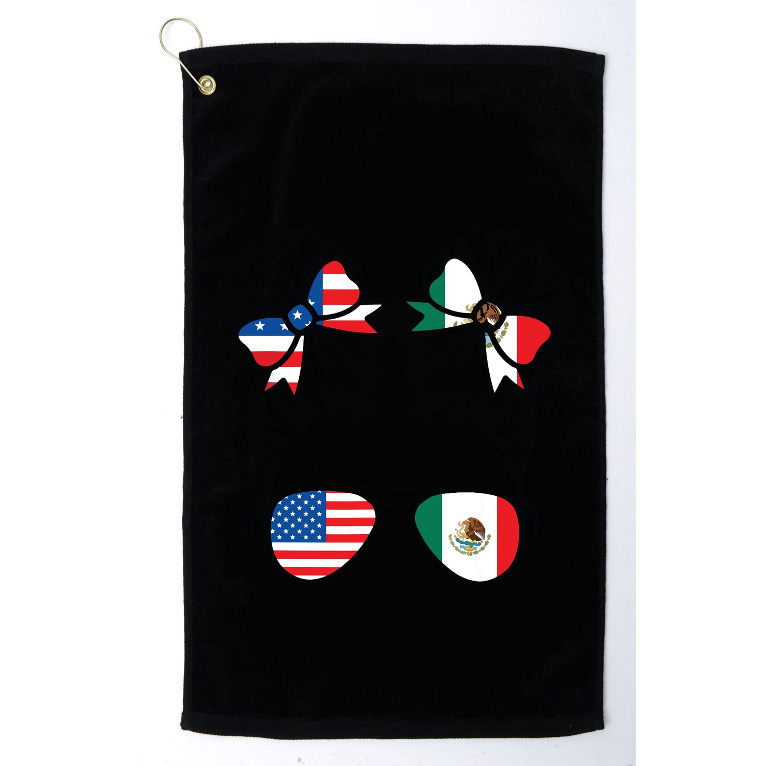 Half American Half Mexican Girl Usa Mexico Flag Patriot Golf Towel