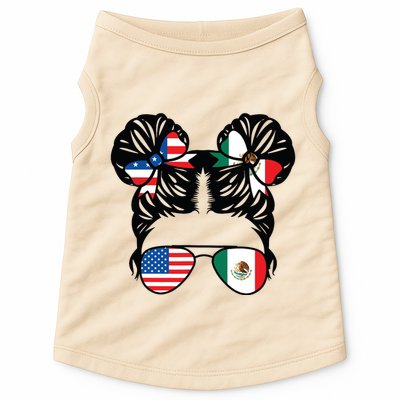 Half American Half Mexican Girl Usa Mexico Flag Patriot Doggie Tank