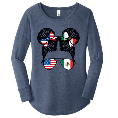 Half American Half Mexican Girl Usa Mexico Flag Patriot Women's Perfect Tri Tunic Long Sleeve Shirt