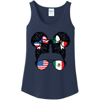 Half American Half Mexican Girl Usa Mexico Flag Patriot Ladies Essential Tank