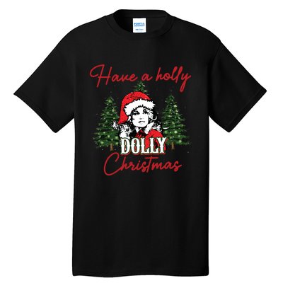 Have A Holly Dolly Christmas Retro Western Xmas Tall T-Shirt