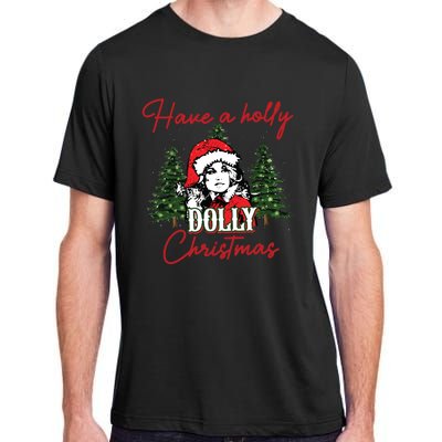 Have A Holly Dolly Christmas Retro Western Xmas Adult ChromaSoft Performance T-Shirt