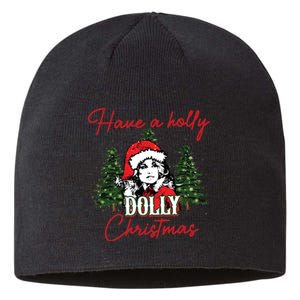 Have A Holly Dolly Christmas Retro Western Xmas Sustainable Beanie