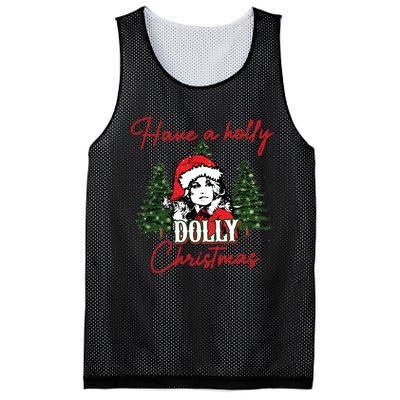 Have A Holly Dolly Christmas Retro Western Xmas Mesh Reversible Basketball Jersey Tank