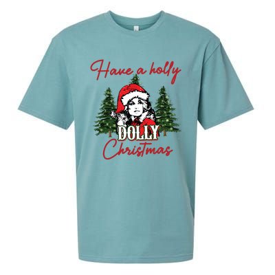 Have A Holly Dolly Christmas Retro Western Xmas Sueded Cloud Jersey T-Shirt