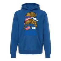 Half American Half Scottish Heritage Scotland Gift Premium Hoodie