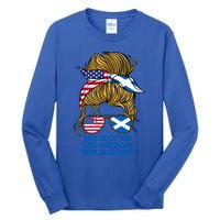 Half American Half Scottish Heritage Scotland Gift Tall Long Sleeve T-Shirt