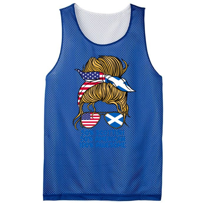 Half American Half Scottish Heritage Scotland Gift Mesh Reversible Basketball Jersey Tank