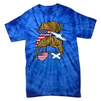 Half American Half Scottish Heritage Scotland Gift Tie-Dye T-Shirt