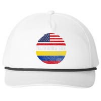 Half American Half Colombian Usa Flag Colombia Heritage Dna Snapback Five-Panel Rope Hat