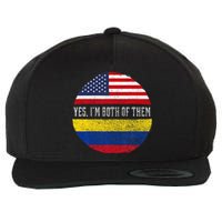 Half American Half Colombian Usa Flag Colombia Heritage Dna Wool Snapback Cap