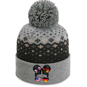 Half American Half German Girl USA Germany Flag Patriot The Baniff Cuffed Pom Beanie