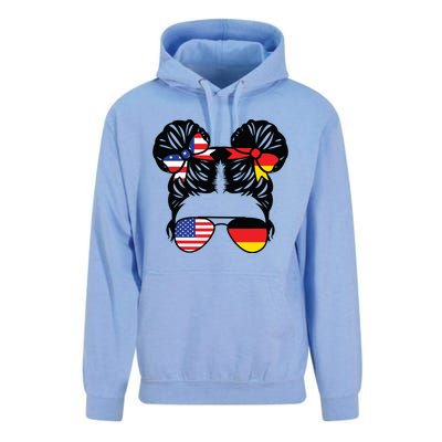 Half American Half German Girl USA Germany Flag Patriot Unisex Surf Hoodie