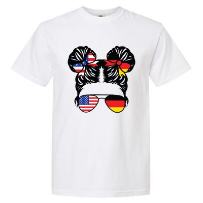 Half American Half German Girl USA Germany Flag Patriot Garment-Dyed Heavyweight T-Shirt