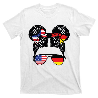 Half American Half German Girl USA Germany Flag Patriot T-Shirt