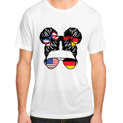 Half American Half German Girl USA Germany Flag Patriot Adult ChromaSoft Performance T-Shirt