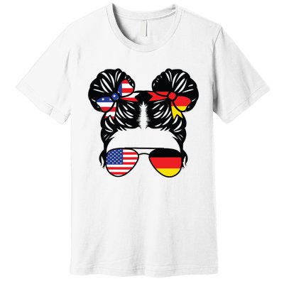 Half American Half German Girl USA Germany Flag Patriot Premium T-Shirt