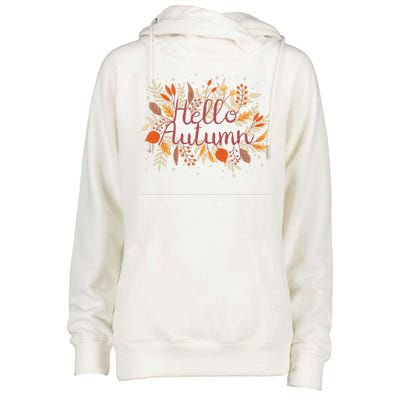 Hello Autumn Womens Funnel Neck Pullover Hood