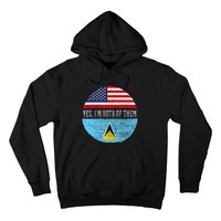 Half American Half Saint Lucian Usa Flag Saint Lucia Dna Hoodie