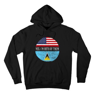 Half American Half Saint Lucian Usa Flag Saint Lucia Dna Hoodie