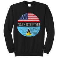 Half American Half Saint Lucian Usa Flag Saint Lucia Dna Sweatshirt