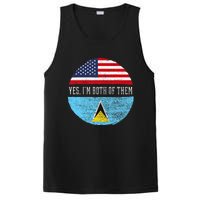 Half American Half Saint Lucian Usa Flag Saint Lucia Dna PosiCharge Competitor Tank