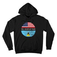 Half American Half Saint Lucian Usa Flag Saint Lucia Dna Tall Hoodie