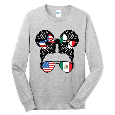 Half American Half Mexican Girl USA Mexico Flag Patriot Tall Long Sleeve T-Shirt