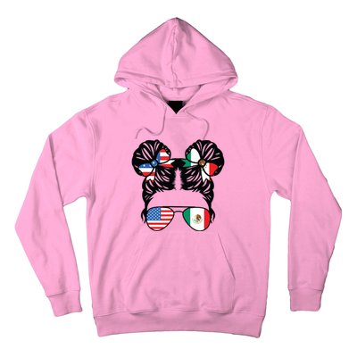 Half American Half Mexican Girl USA Mexico Flag Patriot Hoodie