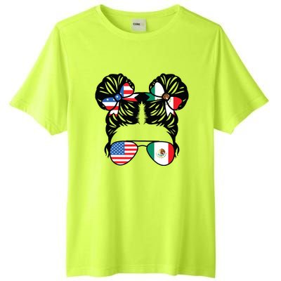 Half American Half Mexican Girl USA Mexico Flag Patriot Tall Fusion ChromaSoft Performance T-Shirt