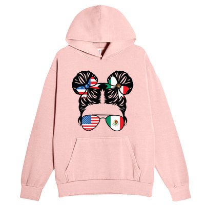 Half American Half Mexican Girl USA Mexico Flag Patriot Urban Pullover Hoodie