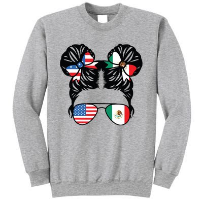 Half American Half Mexican Girl USA Mexico Flag Patriot Sweatshirt