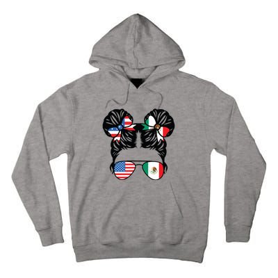 Half American Half Mexican Girl USA Mexico Flag Patriot Tall Hoodie