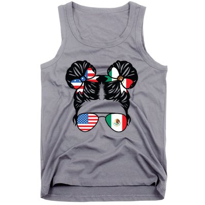 Half American Half Mexican Girl USA Mexico Flag Patriot Tank Top