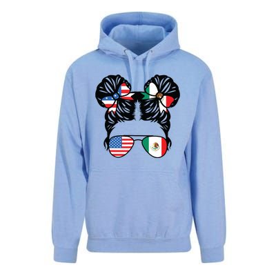 Half American Half Mexican Girl USA Mexico Flag Patriot Unisex Surf Hoodie