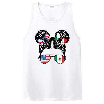 Half American Half Mexican Girl USA Mexico Flag Patriot PosiCharge Competitor Tank