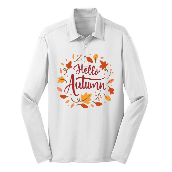 Hello Autumn Silk Touch Performance Long Sleeve Polo