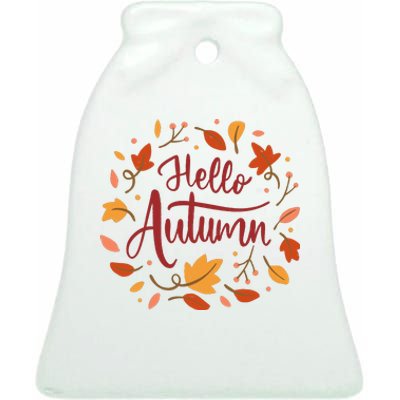 Hello Autumn Ceramic Bell Ornament