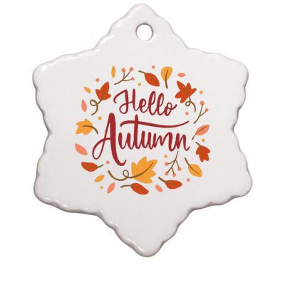 Hello Autumn Ceramic Star Ornament