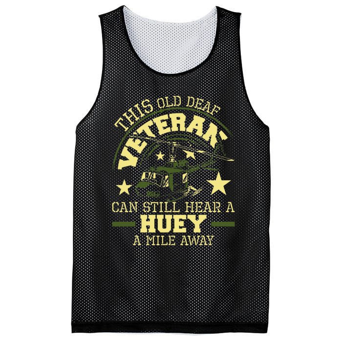 Hear A Huey A Mile Away Helicopter Pilot Vietnam Veteran Mesh Reversible Basketball Jersey Tank