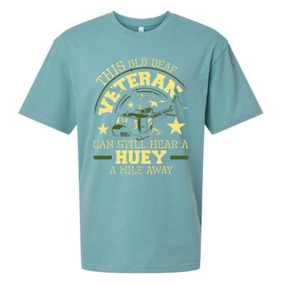 Hear A Huey A Mile Away Helicopter Pilot Vietnam Veteran Sueded Cloud Jersey T-Shirt